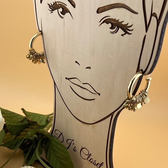 CHICO’S Signed 3 Piece Gold Mini Disc Bling Set - Necklace Earrings and Bracelet - Picture 3 of 9